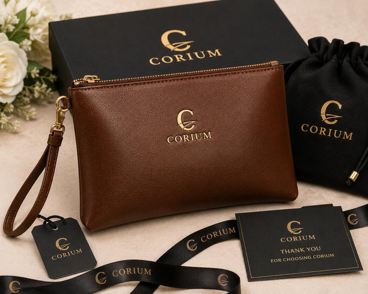 Corium Luxe Leather Wristlet Clutch