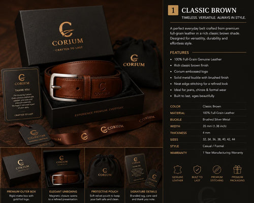 brown leather belt