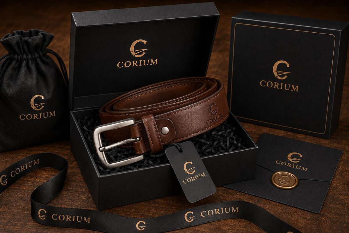 brown leather belt