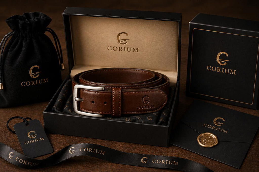 brown leather belt
