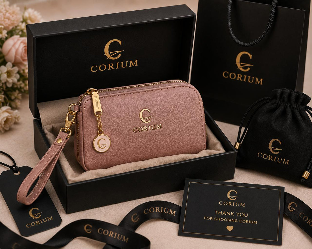 Corium Luxe Leather Wristlet Clutch